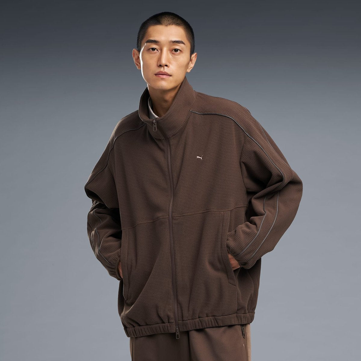 PUMA FLEECE ZIP-UP JACKET（PROJECT PLUS） CHOCOLATE