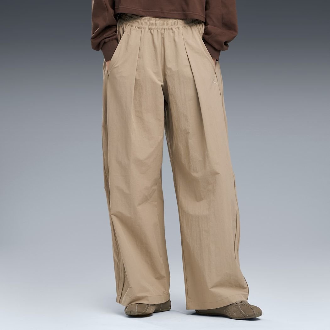 PUMA WASHER WOVEN LONG PANTS W（PROJECT PLUS） ICE COFFEE