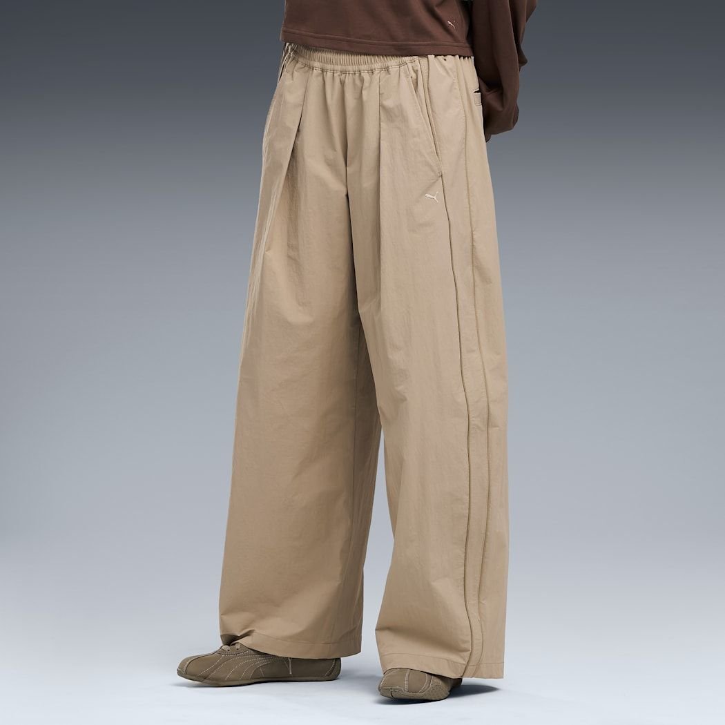 PUMA WASHER WOVEN LONG PANTS W（PROJECT PLUS） ICE COFFEE