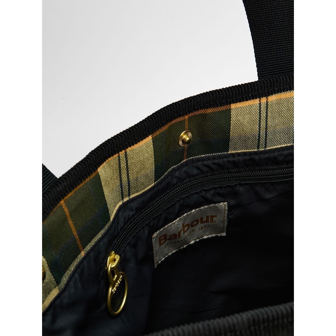 Barbour healy tote bag black/ancient