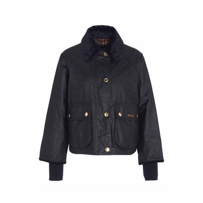 Barbour cropped beadnell wax jacket black/classic