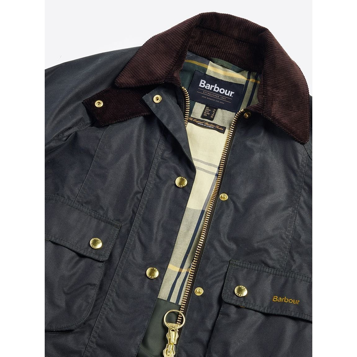 Barbour cropped beadnell wax jacket black/classic