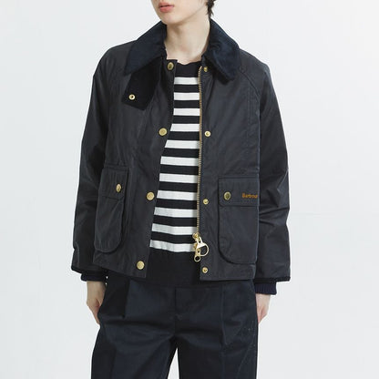 Barbour cropped beadnell wax jacket black/classic