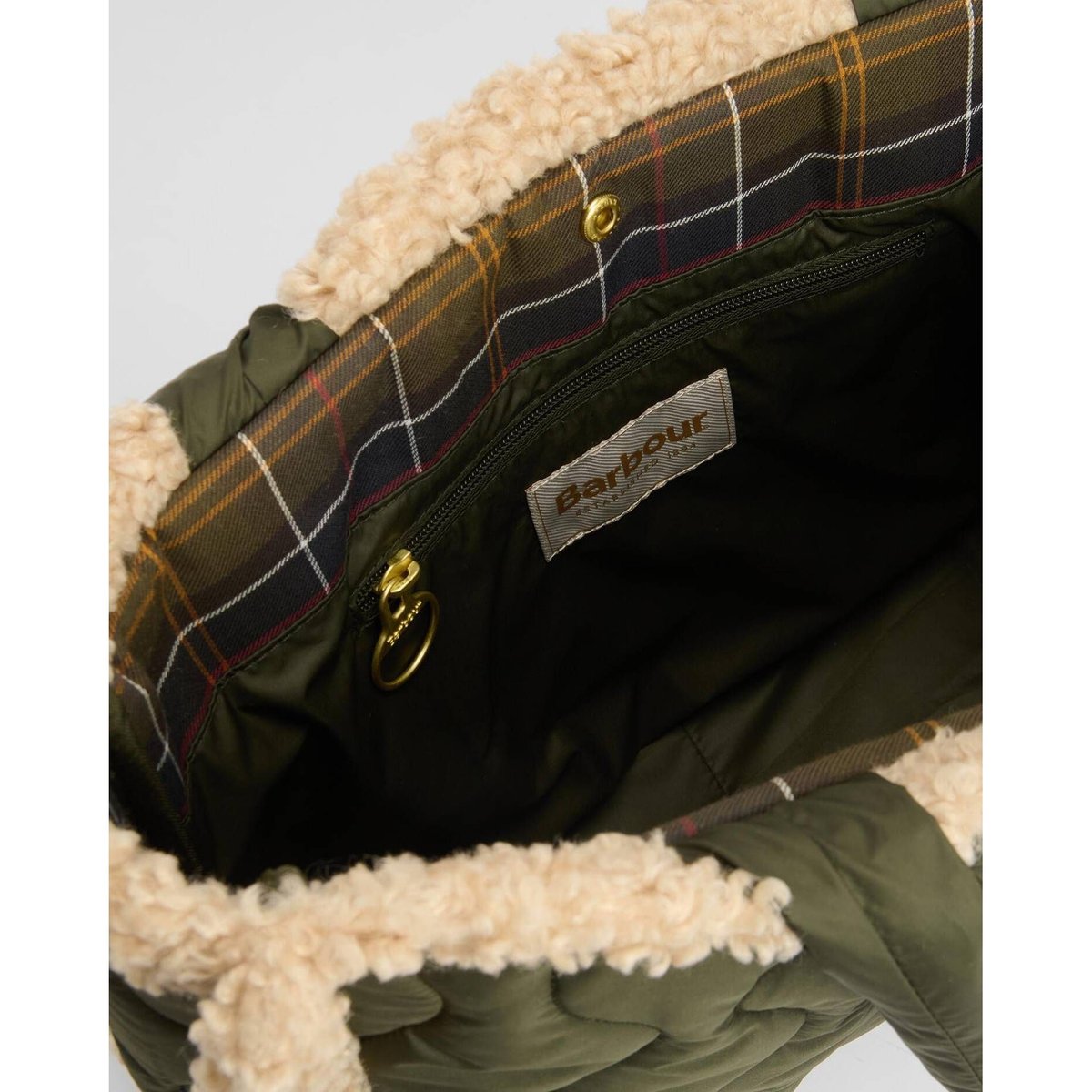 Barbour marnie quilted tote bag olive