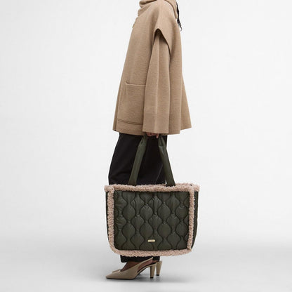 Barbour marnie quilted tote bag olive