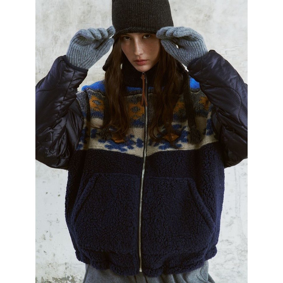 FRITUR Nana Quilted Jacket NAVY