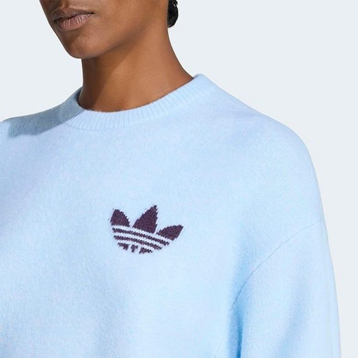 adidas originals ESS KNIT CREW ｸﾘｱｽｶｲ/ﾉｰﾌﾞﾙﾚｯﾄﾞ
