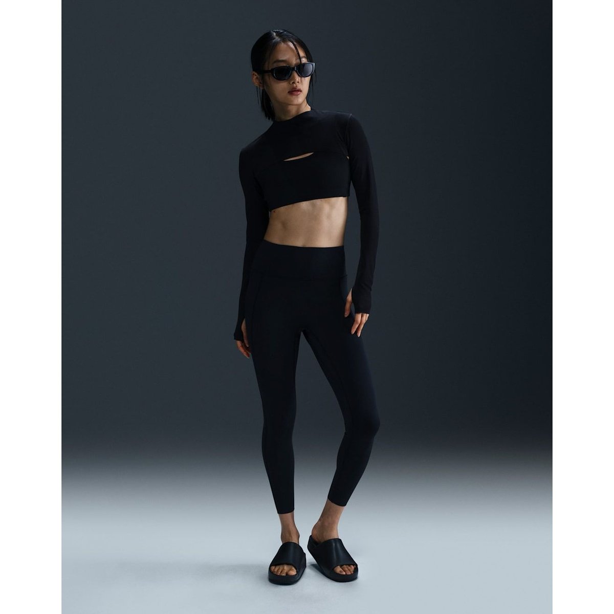 NIKE ナイキ WS DF ユニバーサ HR 7/8 タイツ ブラック/アンスラサイト/(ダークスモークグレー)