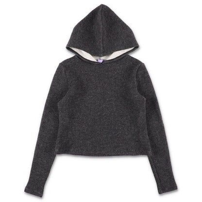 COOME KNIT HOODIE DARK GREY