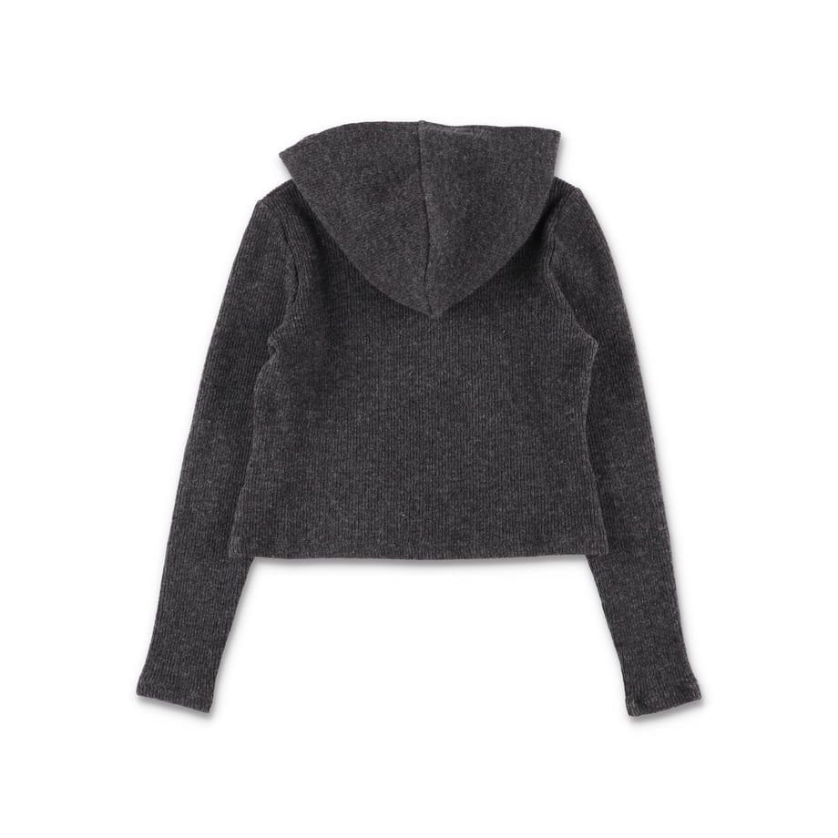 COOME KNIT HOODIE DARK GREY