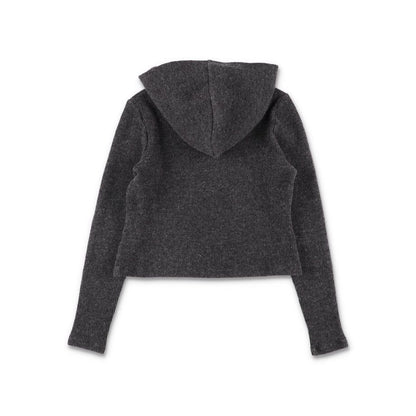 COOME KNIT HOODIE DARK GREY