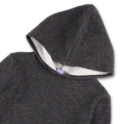 COOME KNIT HOODIE DARK GREY