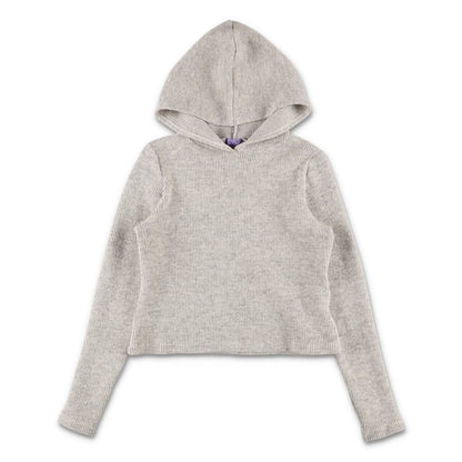 COOME KNIT HOODIE LIGHT GREY