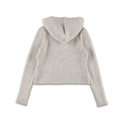 COOME KNIT HOODIE LIGHT GREY