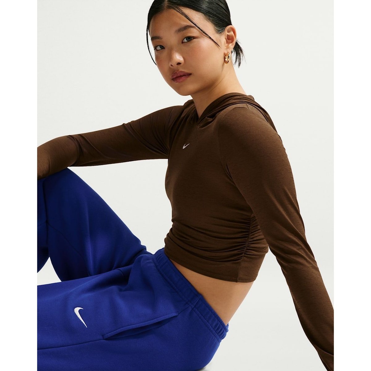 NIKE ナイキ AS W NK LS HOODED SHEER SL CACAO WOW/SAIL