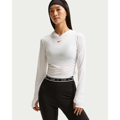 NIKE ナイキ AS W NK LS HOODED SHEER SL WHITE/BLACK