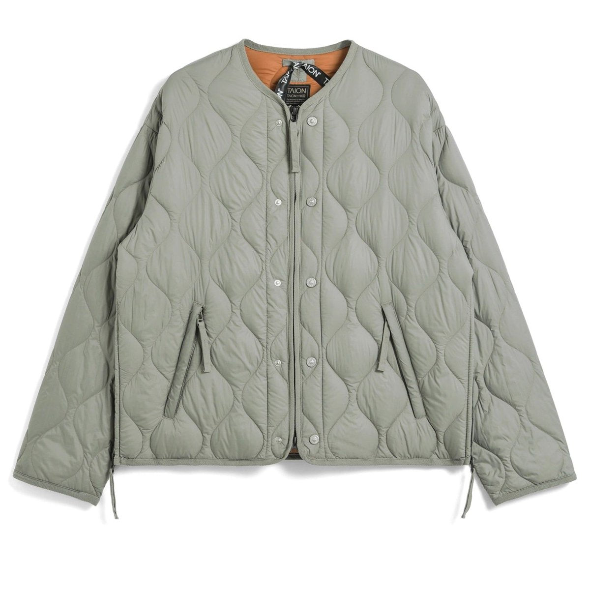 TAION ミリタリー M65 ライナーWジップ ショートダウンジャケット-ソフトシェル D.SAGE GREEN