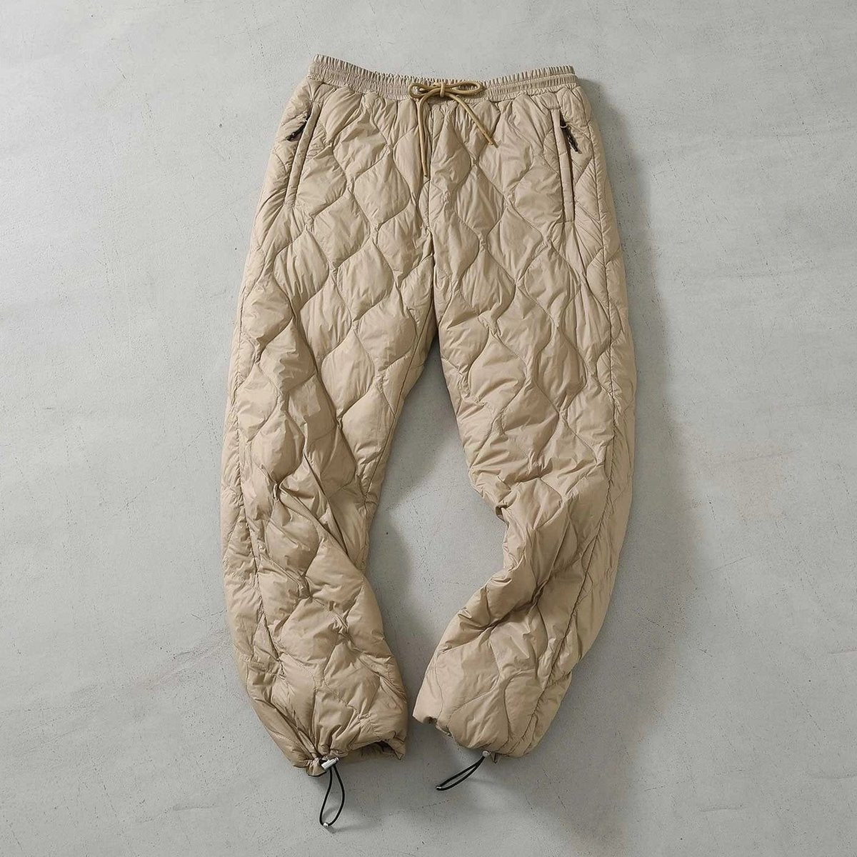 TAION REVERSIBLE RELAX DOWN PANTS AMBER×G.BGE(LINE/GRA
