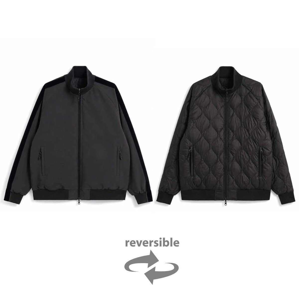 TAION REVERSIBLE RELAX HIGH-NECK DOWN JACKET D.BRN×D.BRN(LINE/NAV