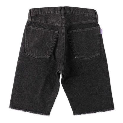 COOME DENIM MID-THIGH SHORTS BLACK