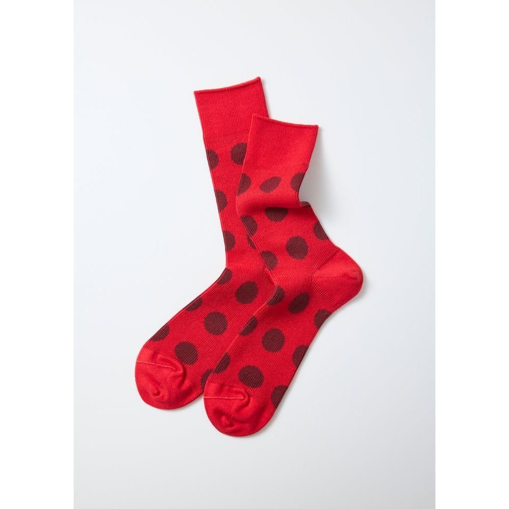 ROTOTO PORTHOLE DOT SOCKS RED/BURGUNDY