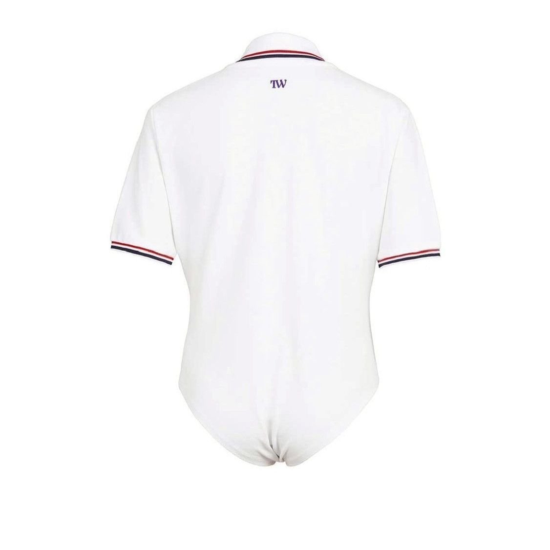 TW NEEDLES × S/S Polo Bodysuit WHITE