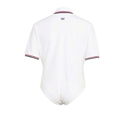 TW NEEDLES × S/S Polo Bodysuit WHITE