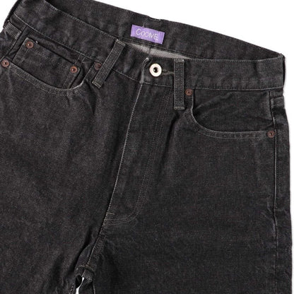 COOME DENIM MID-THIGH SHORTS BLACK