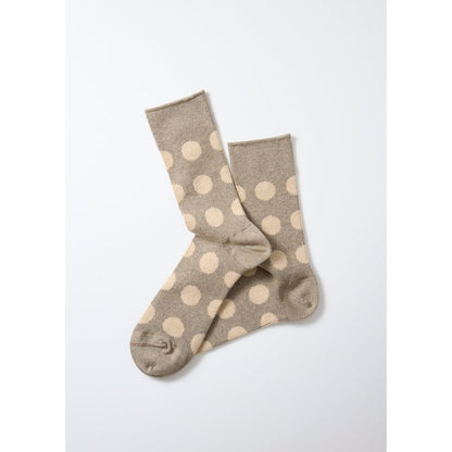 ROTOTO PORTHOLE DOT SOCKS GRAYGE/L.BEIGE