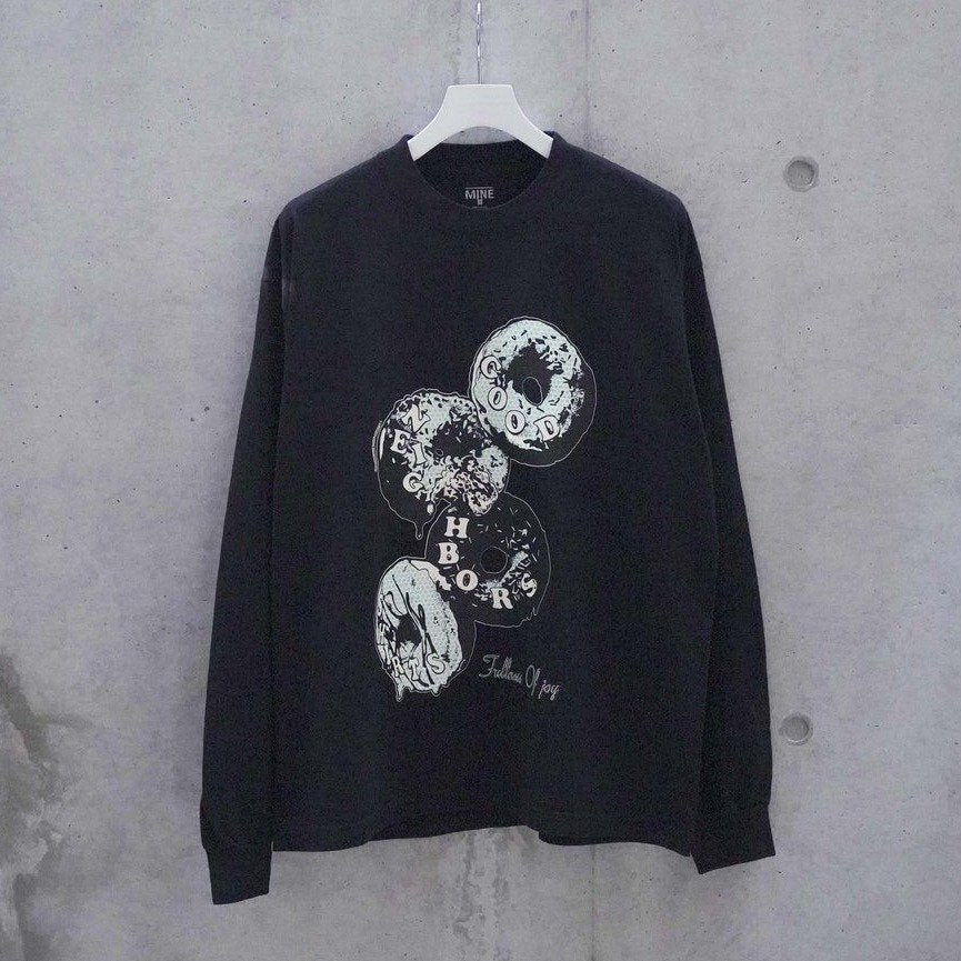 GOODNEIGHBORS SHIRTS MINE USA RELAX FIT L/S T-SH (DONUT) BLACK
