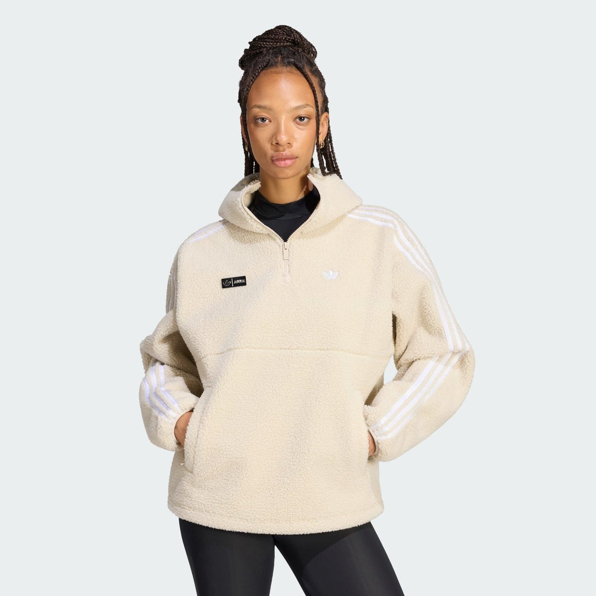 adidas originals ｢ADILUNA SEASON 2 x JENNIE｣HOODED FLE JKT ｸﾘｱﾌﾞﾗｳﾝ