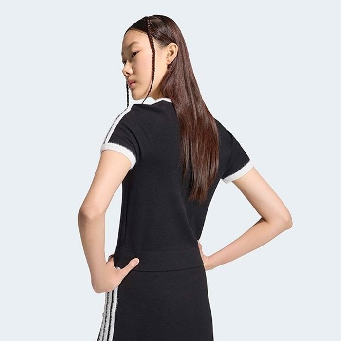 adidas originals KNITTED TEE ブラック／ホワイト