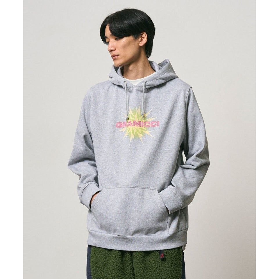 Gramicci STARBURST HOODED SWEATSHIRT GREY HEATHER