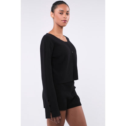 ITZON STRAP CARDIGAN BLACK