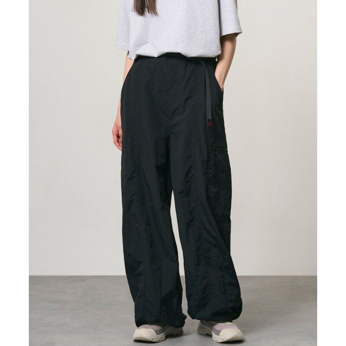 Gramicci NYLON LOOSE BALLOON PANT BLACK