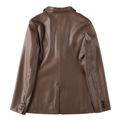 COOME LEATHER SUIT JACKET MOCA BROWN