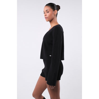 ITZON STRAP CARDIGAN BLACK