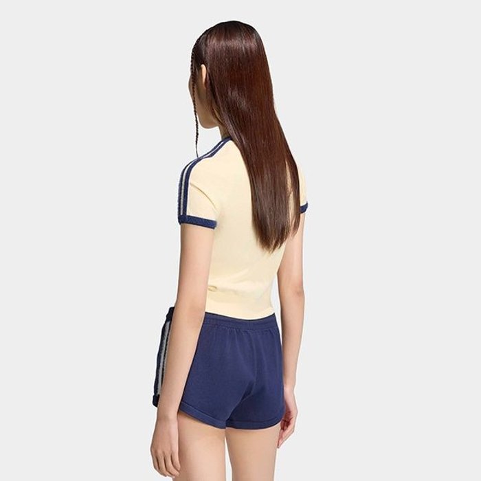 adidas originals KNITTED TEE ウォームバニラ／ナイトインディゴ