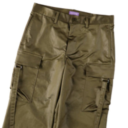 COOME SATIN CARGO TROUSER KHAKI