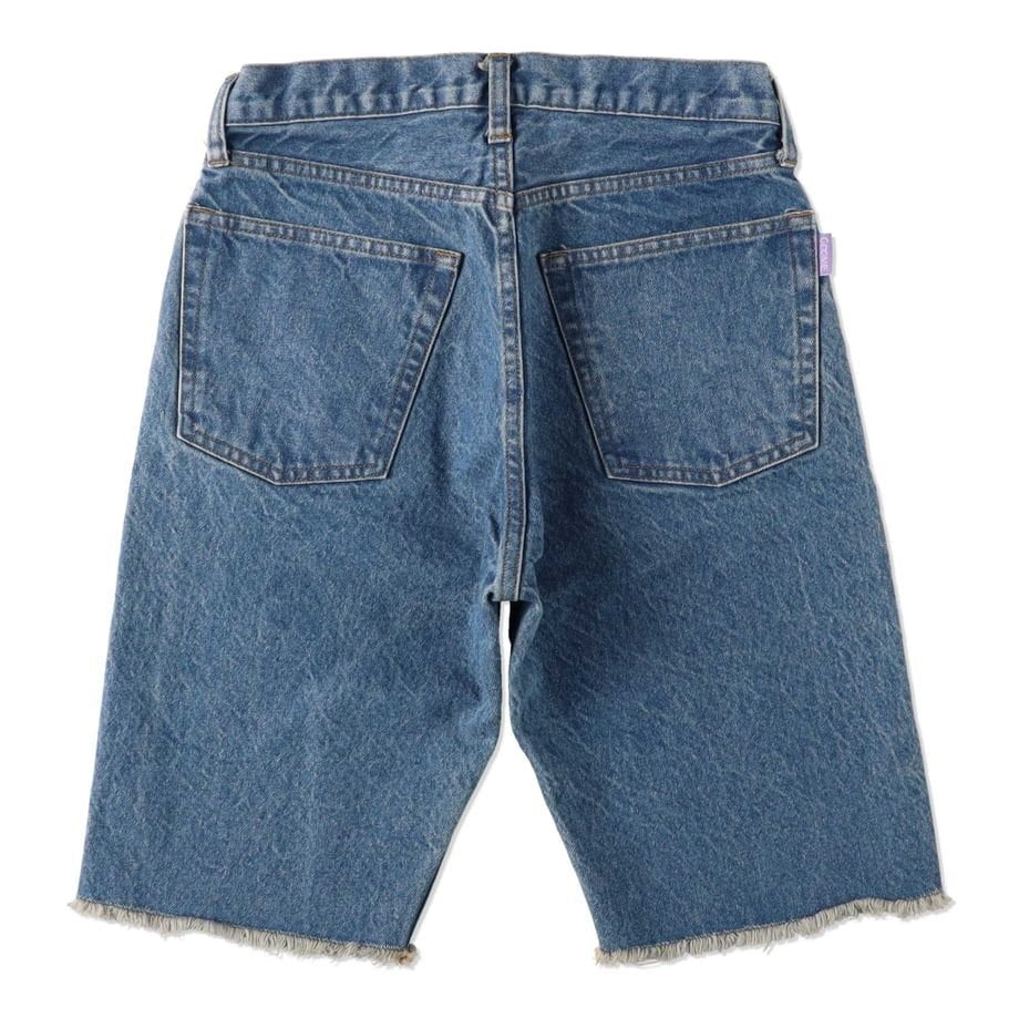 COOME DENIM MID-THIGH SHORTS BLUE