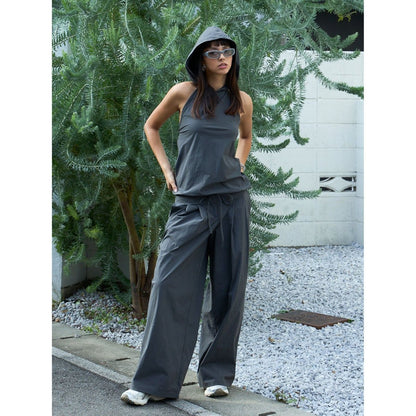 Hoodie Nylon Tops TW6SS-017_TW CHARCOAL