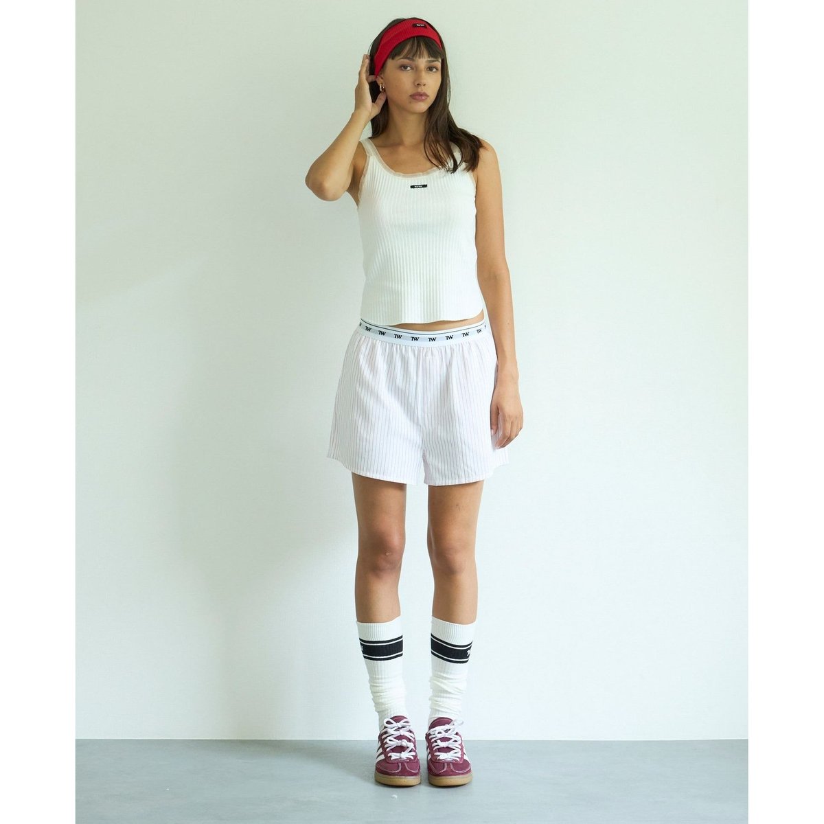 TW Signature Logo Stripe Short PINK
