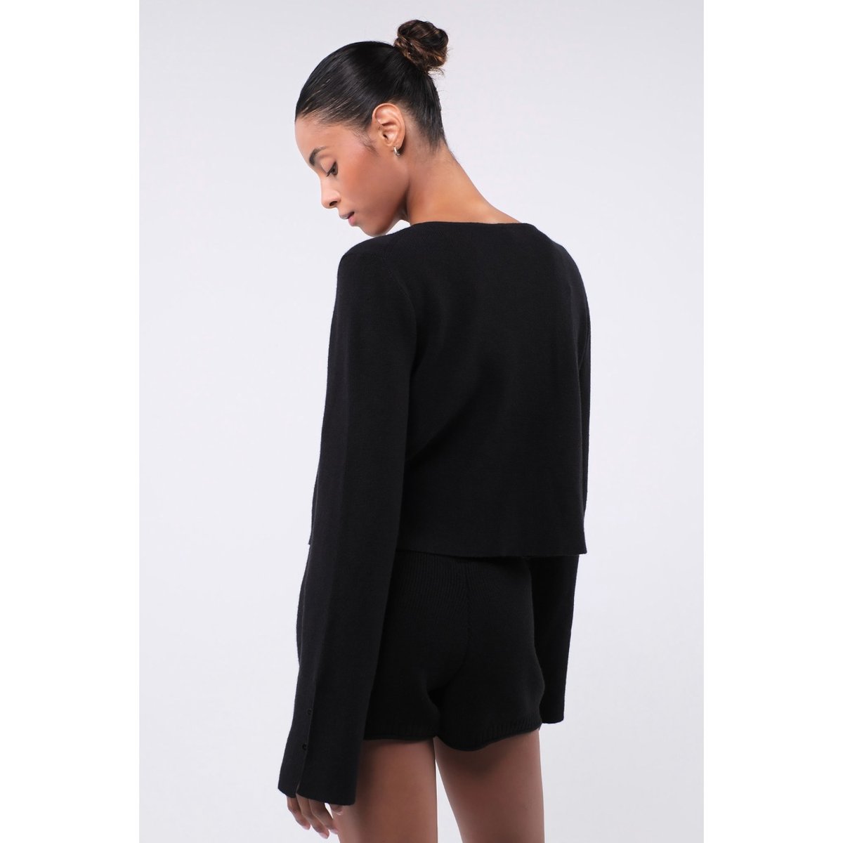 ITZON STRAP CARDIGAN BLACK