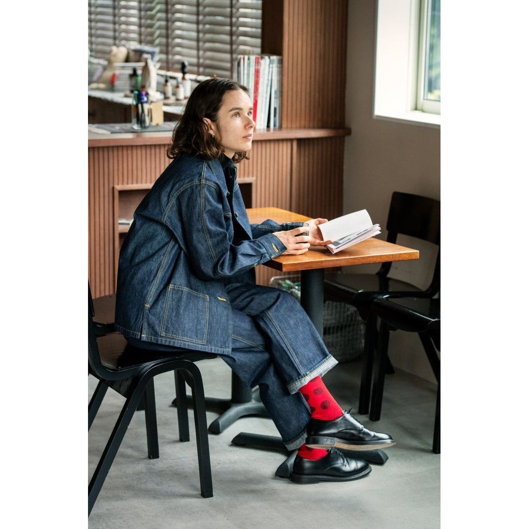 ROTOTO PORTHOLE DOT SOCKS RED/BURGUNDY
