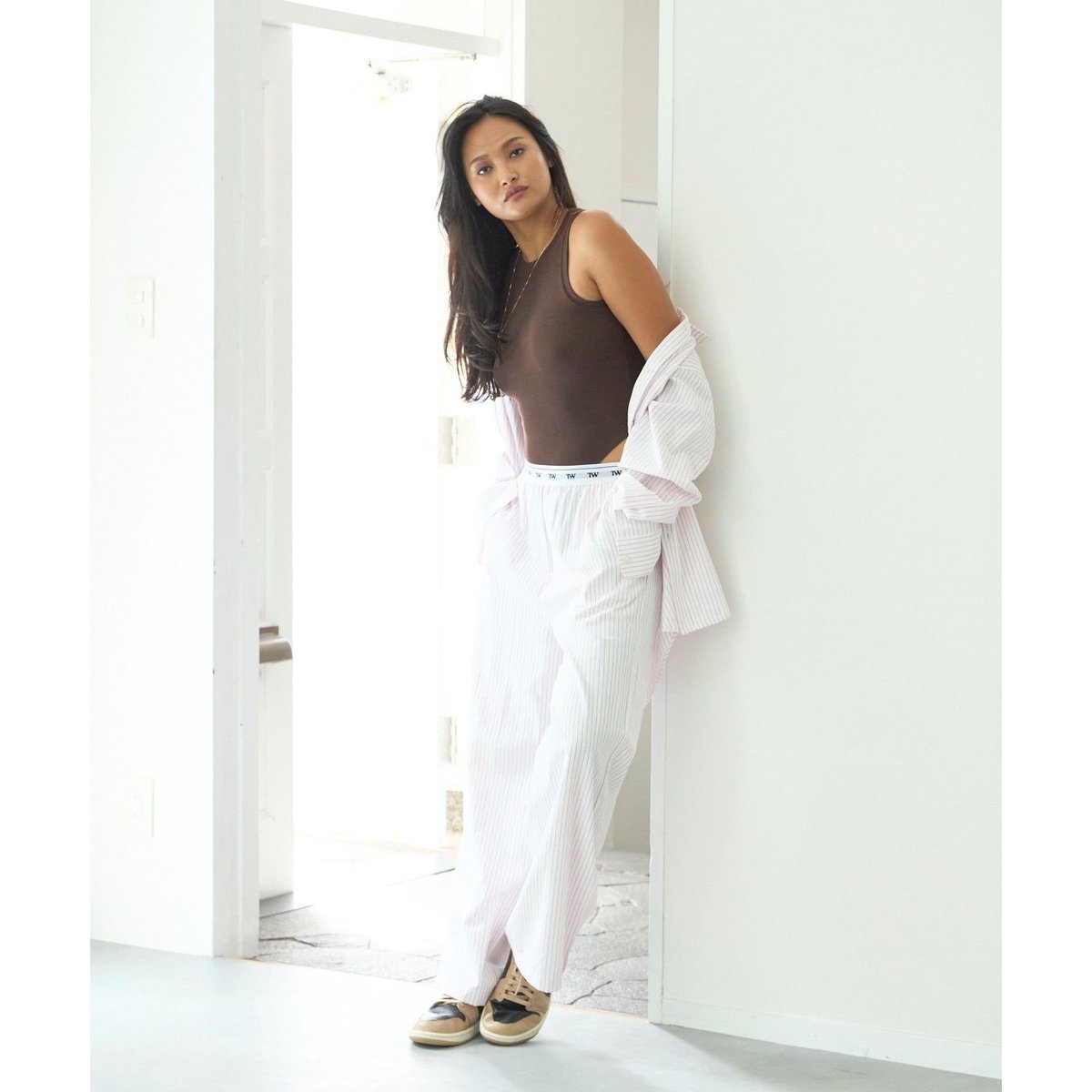 Signature Logo Stripe Long Pants TW6SS-024_TW PINK