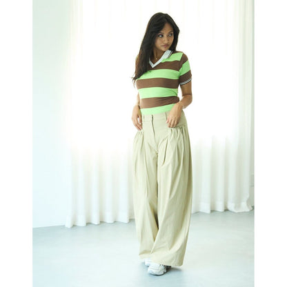 TW Rugger Shirt Bodysuit GREEN BROWN