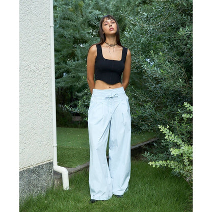 TW Nylon Tuck Pants SAX