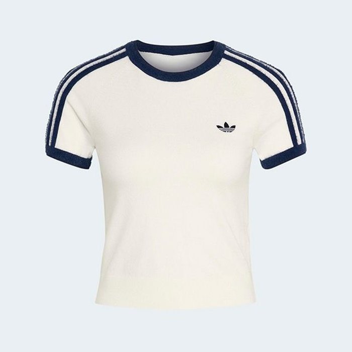 adidas originals KNITTED TEE クラウドホワイト／ナイトインディゴ