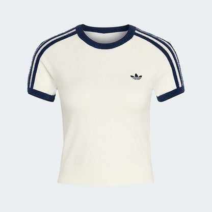 adidas originals KNITTED TEE クラウドホワイト／ナイトインディゴ