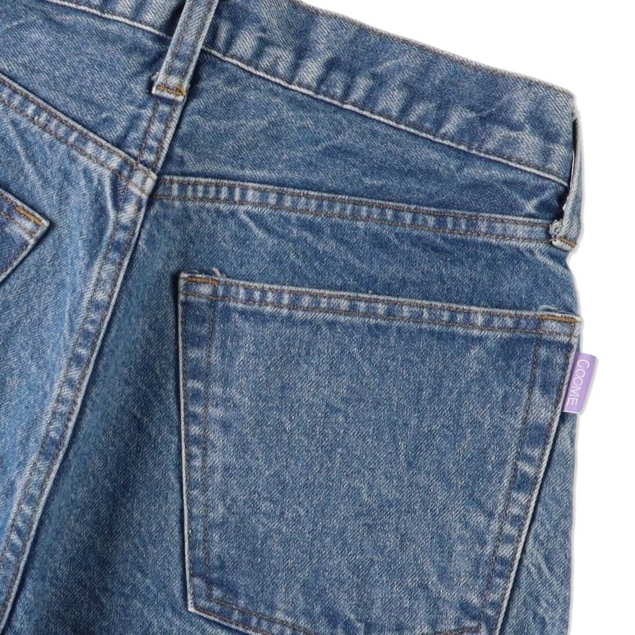 COOME DENIM MID-THIGH SHORTS BLUE